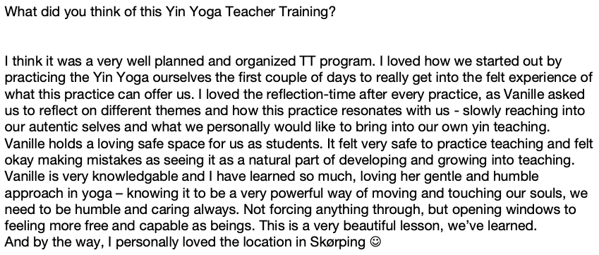 Important Student Testimonial